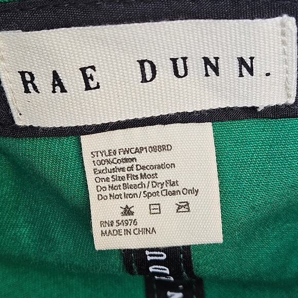 Rae Dunn "Kiss Me, I'm Irish" Green Cotton Baseball Cap Hat With Clover - Picture 8 of 9